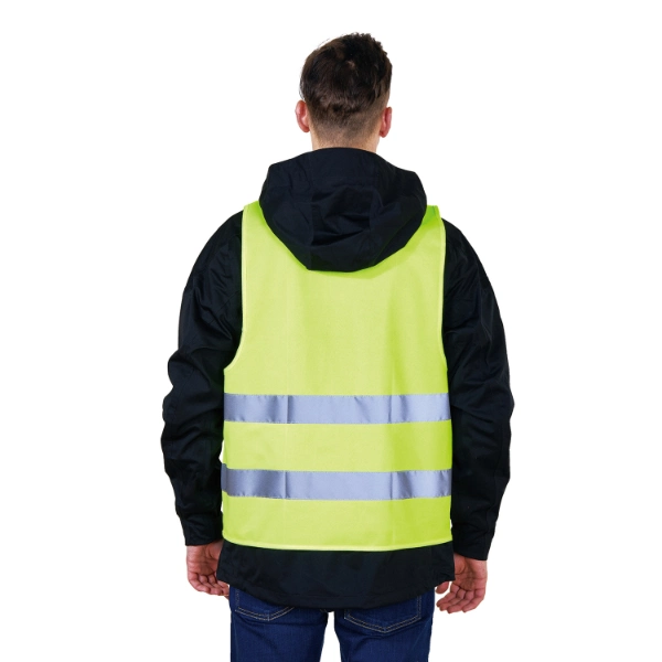 R122 / Yellow / One Horizontal Hi Vis Reflective Safety Vest Workwear