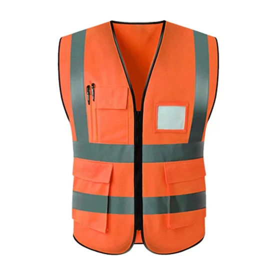 Vêtements de travail en gros gilet de sécurité réfléchissant personnalisable en polyester haute visibilité