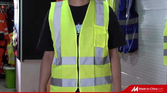 R122 / Jaune / Un gilet de sécurité réfléchissant horizontal haute visibilité, vêtements de travail